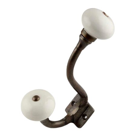 Cream Round Antique Iron Hooks